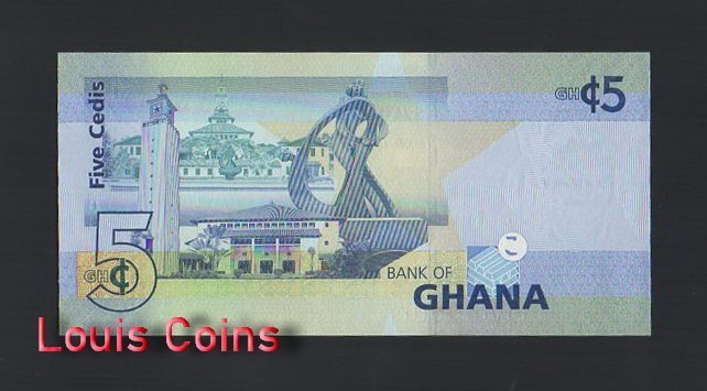 B903-GHANA-2007-2017迦納鈔票-5 Cedis(BO)