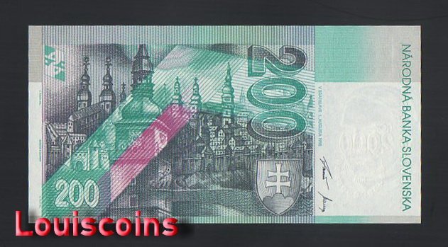 B905-SLOVAKIA-2000斯洛伐克紀念紙鈔-200 koruna(B)