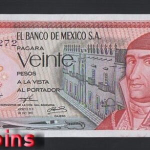 B906-MEXICO-1972-1977墨西哥紙幣,20 Pesos(B)