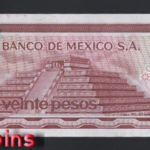 B906-MEXICO-1972-1977墨西哥紙幣,20 Pesos(B)
