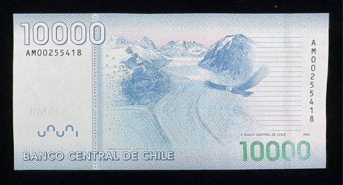 914-2 B914-CHILE-2009-2021智利鈔票10.000 Pesos(BO)