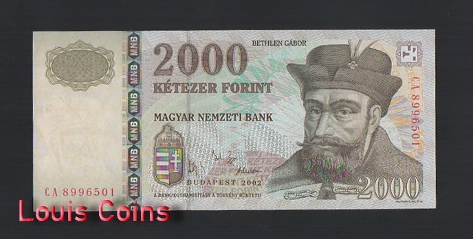 B915-HUNGARY-2008匈牙利紙幣,2.000 Forint(O)