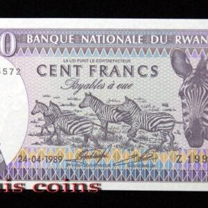 B916-RWANDA-1989盧安達紙幣-100 Francs(479)