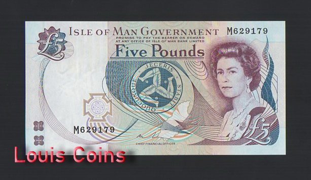 919-1 B919-ISLE OF MAN-ND (2015)男人島(曼島)紙幣,5 Pounds(B)