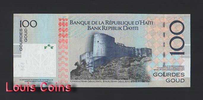923-2 B923-HAITI-2004-2016海地紙幣,100 Gourdes(B)