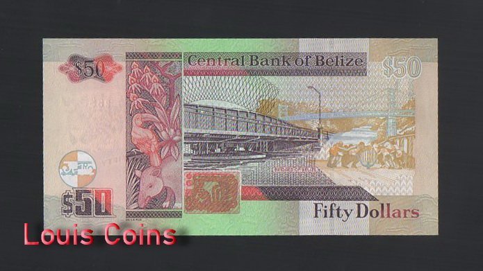 948-2 B948-BELIZE-2003-2016貝里斯紙幣,50 Dollars(B)