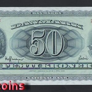 952-1 B952-DENMARK-1956-1970丹麥紙幣,50 Kroner(O)