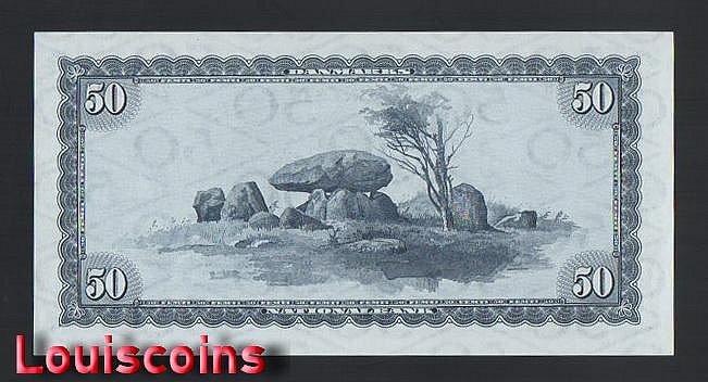 952-2 B952-DENMARK-1956-1970丹麥紙幣,50 Kroner(O)