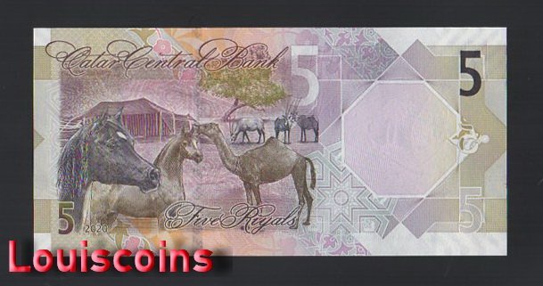 954-2 B954-QATAR-ND (2020)卡達鈔票-5 Riyal(737)