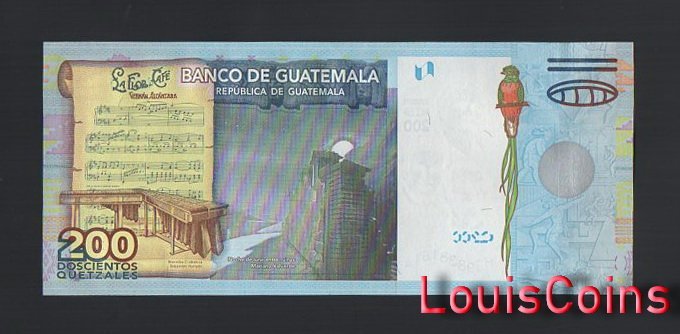 957-2 B957-GUATEMALA-2009瓜地馬拉紙幣,200 Quetzales(BO)