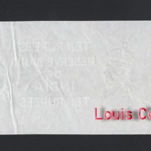 961-2 B961-INDIA-印度浮水印白紙紙幣,10 Rupees(B)