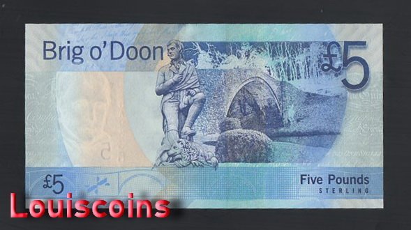 962-2 B962-SCOTLAND-2007-2011蘇格蘭紙幣,5 Pounds(B)