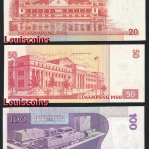 B966-PHILIPPINES-2009菲律賓紀念紙幣-20-1000 Piso六張一套 含冊(T)