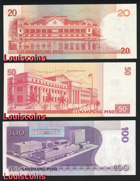 B966-PHILIPPINES-2009菲律賓紀念紙幣-20-1000 Piso六張一套 含冊(T)