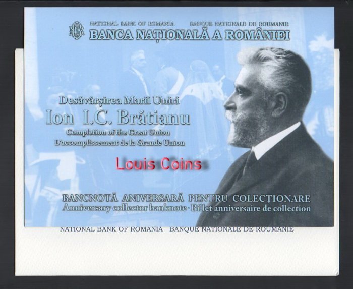 967-3 B967-ROMANIA-2019羅馬尼亞紀念塑膠鈔,100 Lei含冊(T)