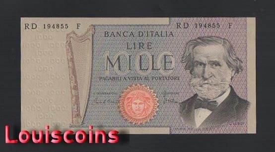 971-1 B971-ITALY-1969-81義大利紙幣-1.000 Lire(B)