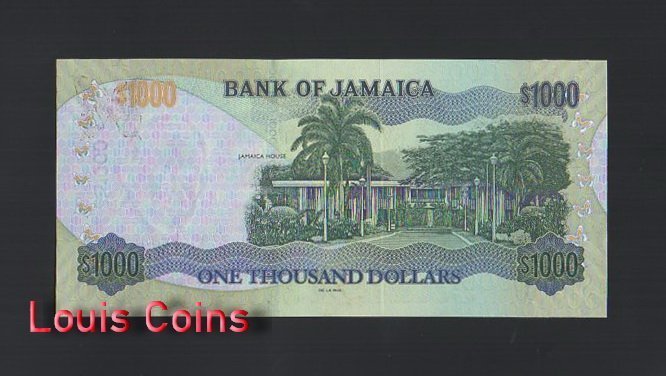 976-2 B976-JAMAICA-2005-2021牙買加紙幣,1.000 Dollars(976)