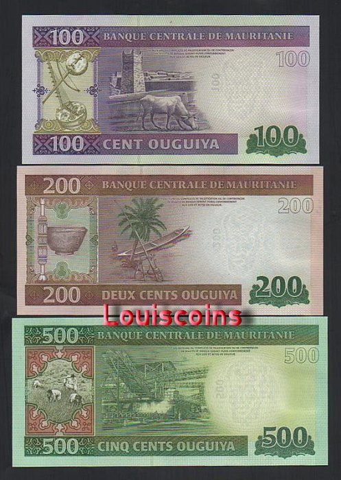 983-2 B983-MAURITANIA-2011-15茅利塔尼亞紙幣,3張一組(856)