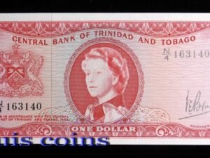 B988-TRINIDAD & TOBAGO-1964千里達&多巴哥鈔票-1 Dollar(O)