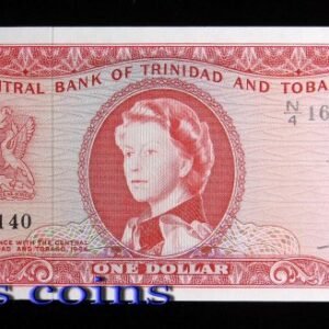 988-1 B988-TRINIDAD & TOBAGO-1964千里達&多巴哥鈔票-1 Dollar(O)
