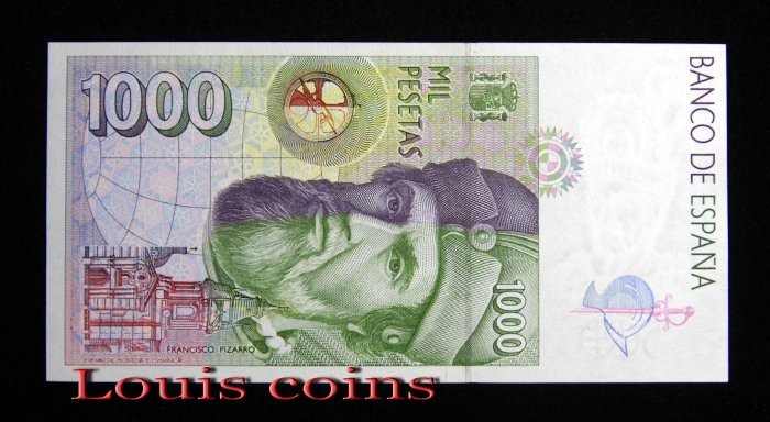 990-2 B990-SPAIN-1992西班牙紙幣 1000 Pesetas(B)