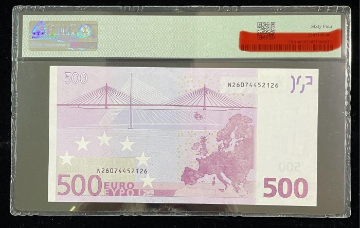 994-2 B994-EUROPEAN CENTRAL BANK-2002歐盟紙幣-500 euro(O)