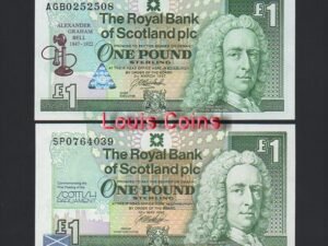 B1031-SCOTLAND-1992.94.97.99蘇格蘭紀念紙幣,1 Pound（4張一標）(636)