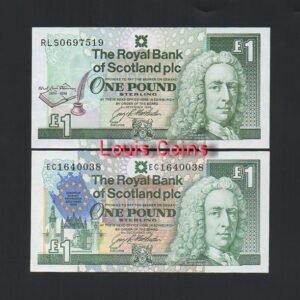 B1031-SCOTLAND-1992.94.97.99蘇格蘭紀念紙幣,1 Pound（4張一標）(636)