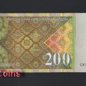 1032-2 B1032-MACEDONIA-2016馬其頓紙幣,200 Denari(634)