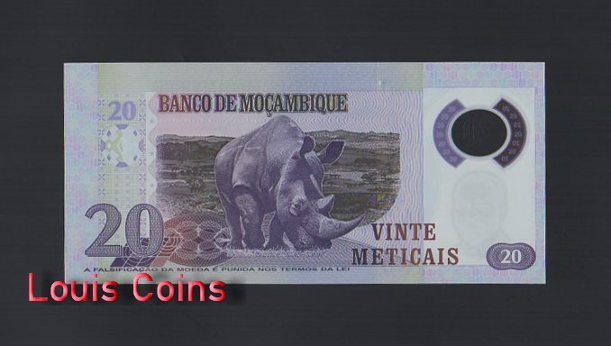 1034-2 B1034-MOZAMBIQUE-2011 & 2017莫三比克塑膠紙幣,20 Meticai(638)