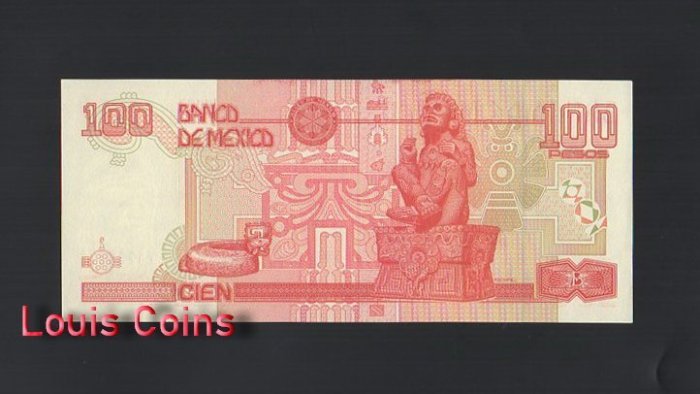 B1061-MEXICO-2000-2009墨西哥紙幣,100 Pesos(BO)