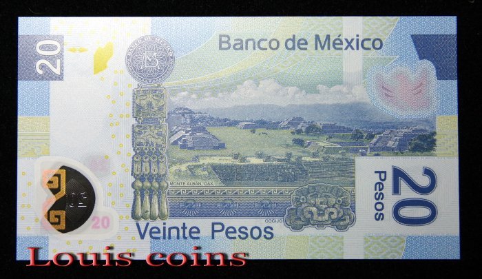 1062-2 B1062-MEXICO-2017墨西哥塑膠鈔20 Pesos(589)