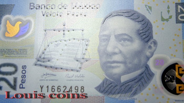 1062-3 B1062-MEXICO-2017墨西哥塑膠鈔20 Pesos(589)