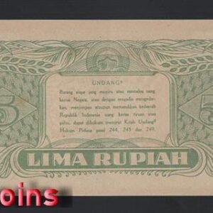 1065-2 B1065-INDONESIA-1947印尼紙幣-5 Rupiah(O)