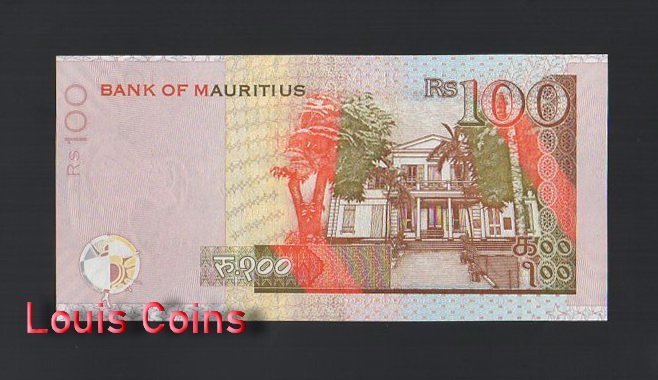 1071-2 B1071-MAURITIUS-2004-2017模里西斯(毛里求斯)紙幣,100Rupees(316)