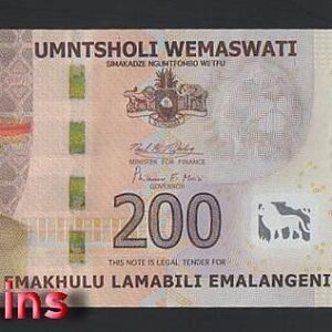 B1086-ESWATINI-2023史瓦帝尼(史瓦濟蘭)紙幣,200 Emalangeni(B)