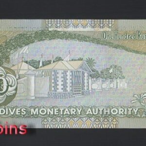 1087-2 B1087-MALDIVES-1995-2000馬爾地夫紙幣,100 Rufiyaa(BO)