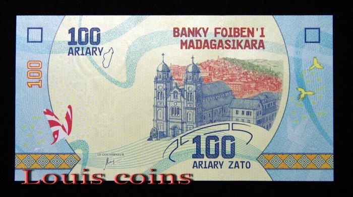 B1088-MADAGASCAR-ND-2017馬達加斯加紙幣100 Ariary（B))