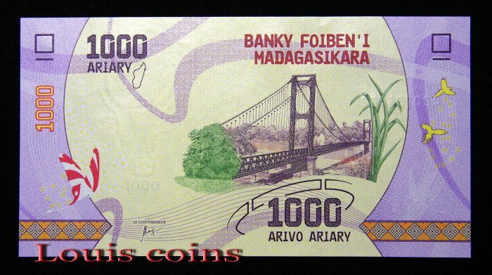 1091-1 B1091 MADAGASCAR-ND 2017馬達加斯加紙幣 1000 Ariary(543)