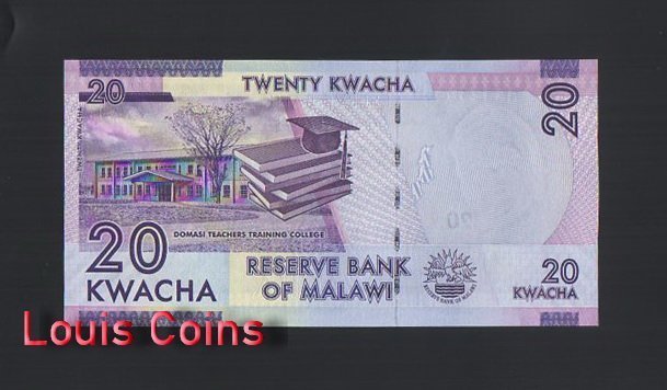 1096-2 B1096-MALAWI-2012馬拉威紙幣,20 Kwacha(653)