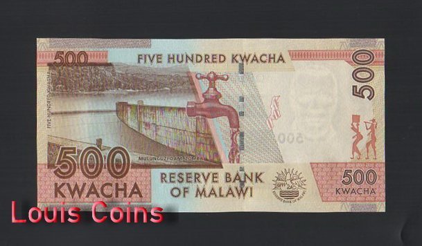 1100-2 B1100-MALAWI-2012馬拉威紙幣,500 Kwacha(657)