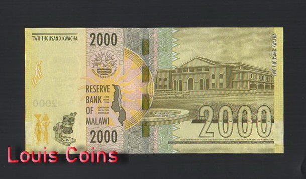 B1102-MALAWI-2016 & 2018馬拉威紙幣,2000 Kwacha（588）