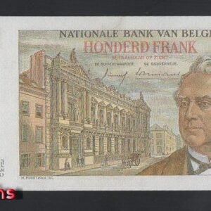 1108-2 B1108-BELGIUM-1952-59比利時紙幣,100 Francs(BO)