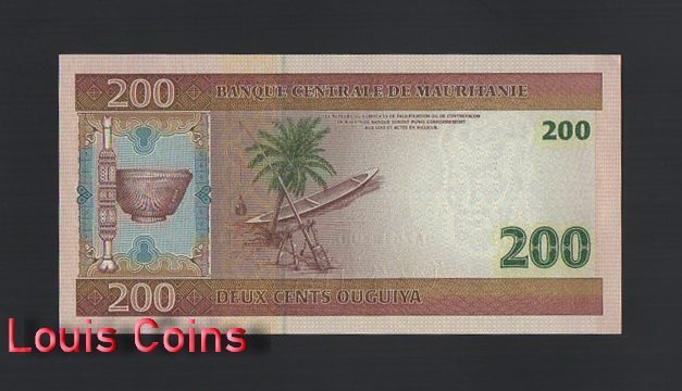 1109-2 B1109-MAURITANIA-2004茅利塔尼亞紙幣,200 Ouguiya(319)