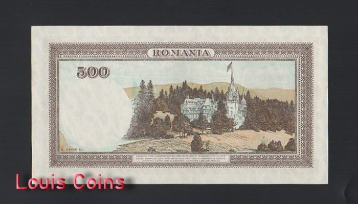 1119-2 B1119-ROMANIA-1940羅馬尼亞紙幣,500 Lei(BO)