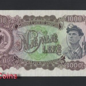 1119-2 B1117-ALBANIA-1957阿爾巴尼亞紙幣,1.000 Leke(409)