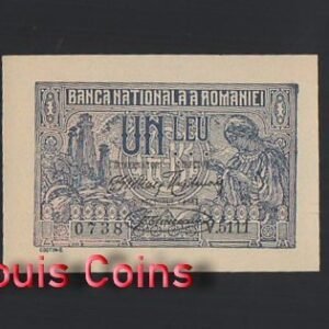 B1120-ROMANIA-1920羅馬尼亞紙幣,1 Leu,小票(O)