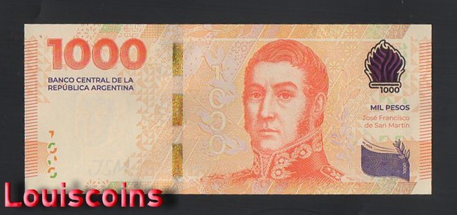 B1121-Argentina-ND (2023)阿根廷紙鈔-1000 Pesos（612）