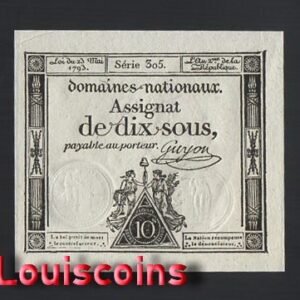1128-1 B1128-FRANCE-1793法國紙鈔.10 Sous(O)