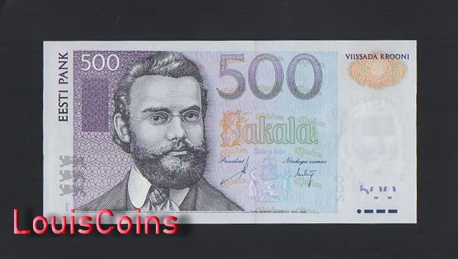 B1133-ESTONIA-2000-愛沙尼亞紙幣-500 Krooni(B)